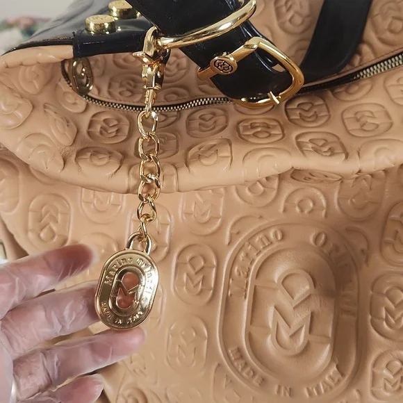 Marino Orlandi backpack or shoulder bag Huge-os with gold hardware - Picture 5 of 11